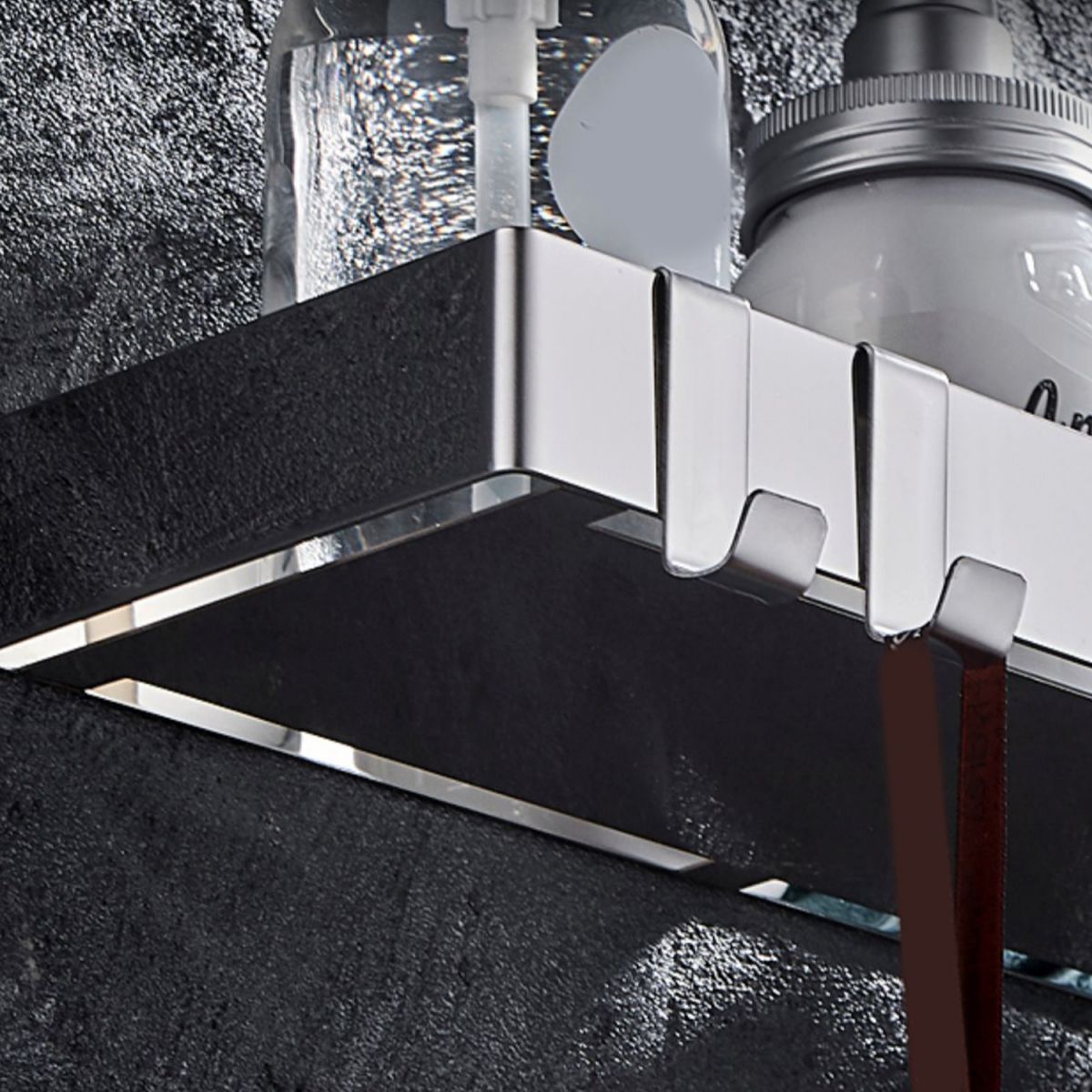 BowLift | Contemporary Stainless Steel Bathroom Shelf 2-piece Bathroom Accessory Set