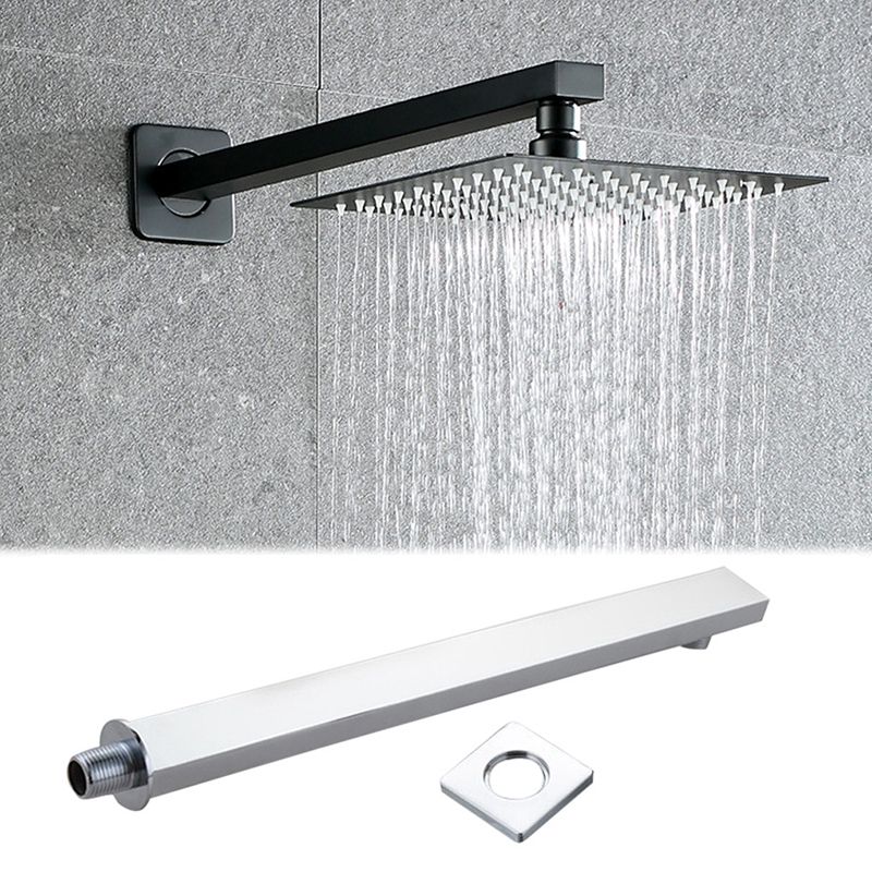 BowLift | Black Square Fest Shower Head Modern Style Wall Mounted Shower Head