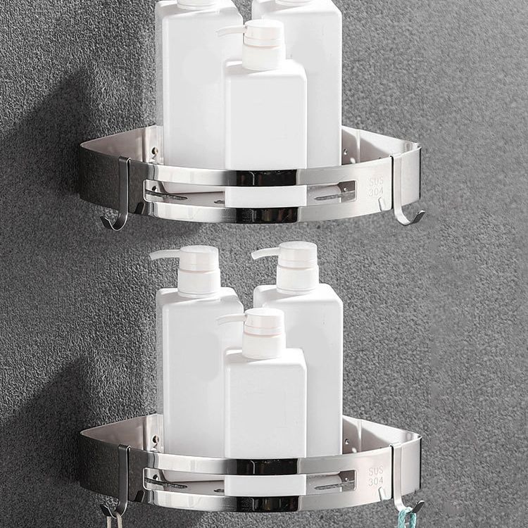 BowLift | Polished Chrome Bathroom Accessories Set made of Stainless Steel with Bathroom Shelf/Bathrobe Hook/Towel Bar