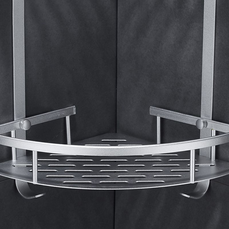 BowLift | Silver Modern Bathroom Accessory Set with Bath Shelf/Towel Rack & Bathrobe Hook