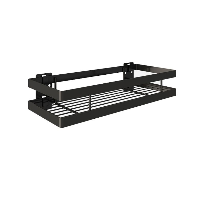 BowLift | 2-piece bathroom shelf made of matte black metal bathroom hardware set