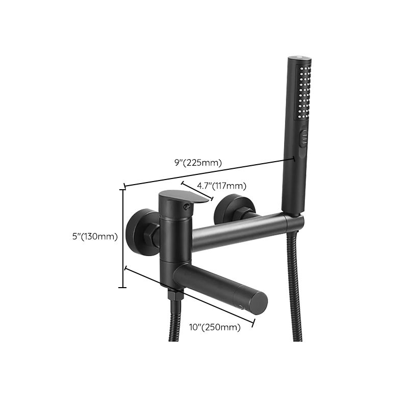 BowLift | Wall-mounted metal bathtub faucet low arch single lever bathtub faucet trim