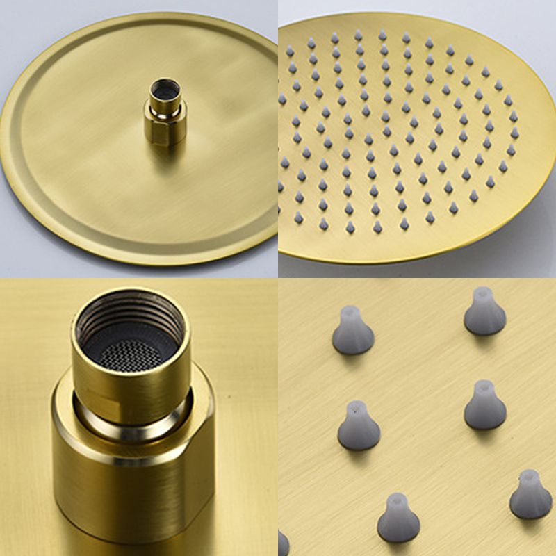 BowLift | Polished brass round fixed shower head stainless steel wall mounted shower head