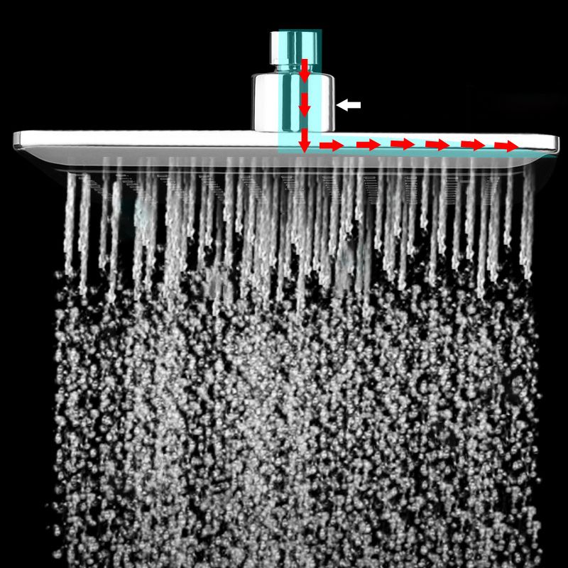 BowLift | Chrome Square Shower Head Combination Wall Mounted and Ceiling Mounted Hand Shower