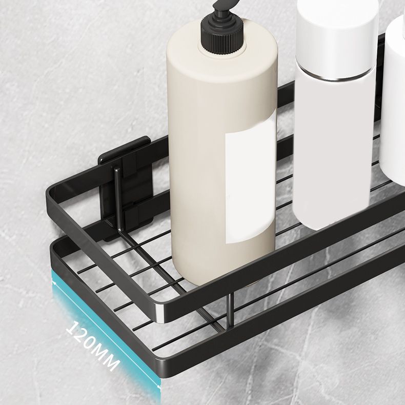 BowLift | 2-piece bathroom shelf made of matte black metal bathroom hardware set