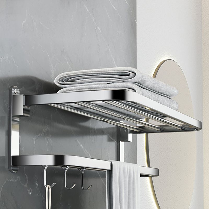 BowLift | Polished Chrome Modern Bathroom Accessory Set in Stainless Steel with Bath Shelf/Towel Bar