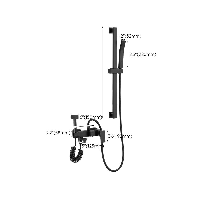 BowLift | Black Wall-Mounted Shower Head Combo Modern Metal Shower System