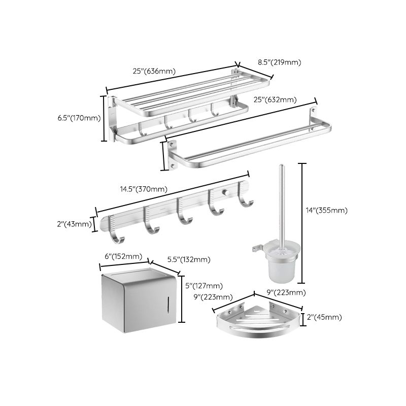 BowLift | Silver Bathroom Accessory Set Modern Bathroom Accessory as Individual Piece or in Set