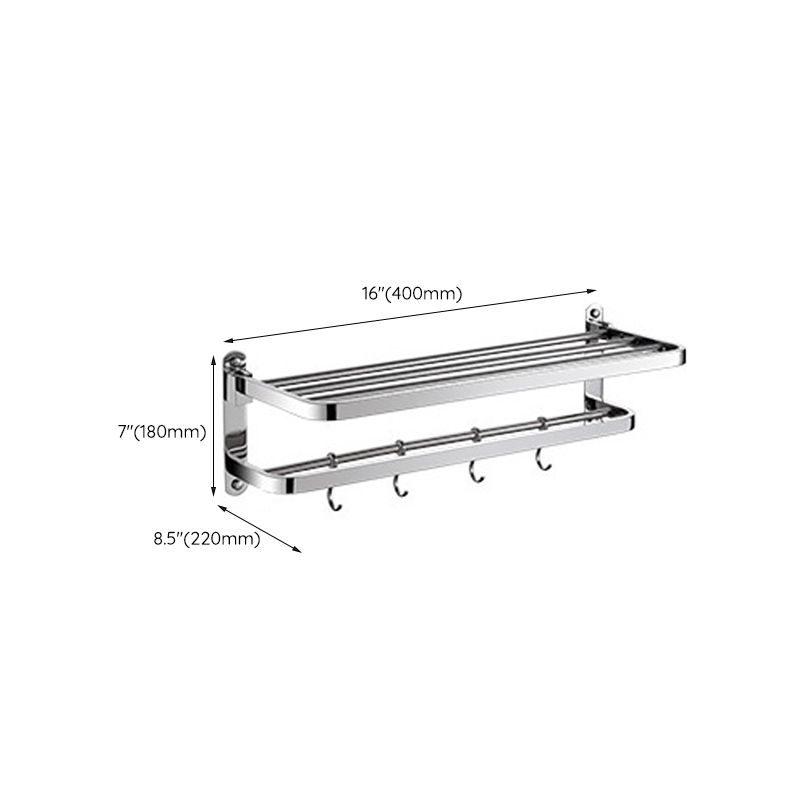 BowLift | Polished Chrome Modern Bathroom Accessory Set in Stainless Steel with Bath Shelf/Towel Bar