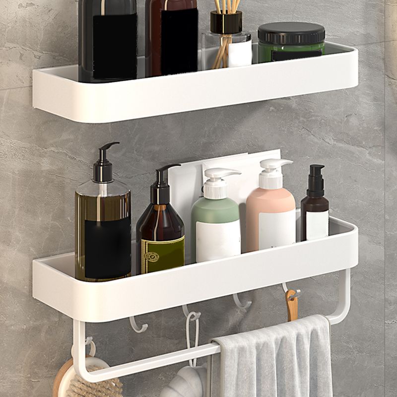 BowLift | White 2-piece Bathroom Hardware Modern Bathroom Accessories Set, Bathroom Shelf