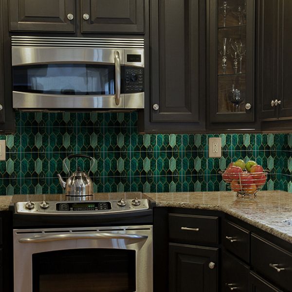 BowLift | Polygon Peel and Stick Splash Guard Tile PVC Mosaic Peel and Stick Tile for the Kitchen