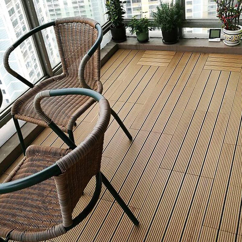 BowLift | Wire brushed wooden floor tiles Click-Lock engineered wood for patio garden