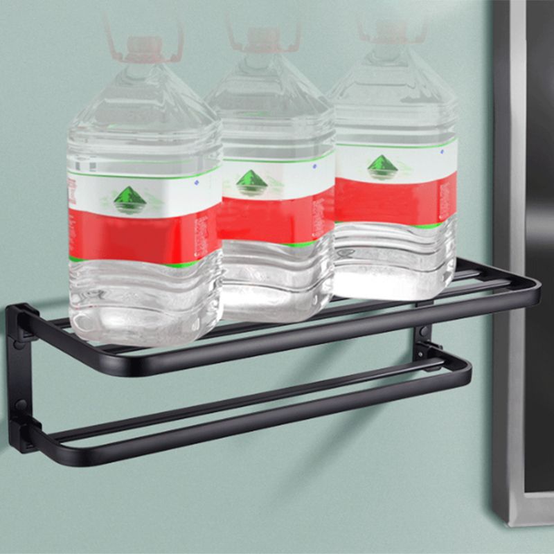 BowLift | Modern Bathroom Accessory Set Matte Black/Grey Bathroom Shelf/Towel Holder & Paper Holder