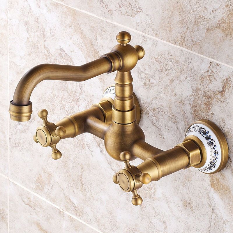 BowLift | Wall-mounted fitting Glam Style Bathroom tap with 2 handles