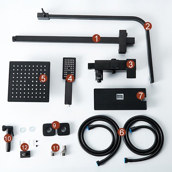 BowLift | Adjustable spray sample shower combination metal shower fitting arm showerhead with slip bar