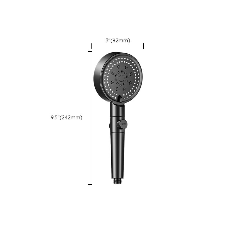 BowLift | Modern 6 Setting Shower Head Adjustable Spray Pattern Matt Black Round Shower Head