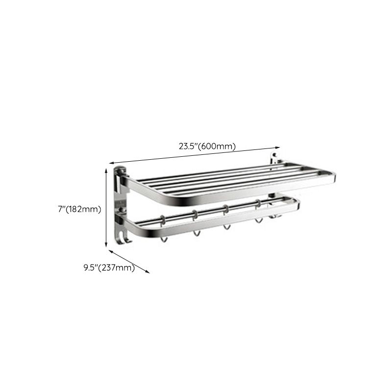 BowLift | Polished Chrome Modern Bathroom Accessory Set in Stainless Steel with Bath Shelf/Towel Bar
