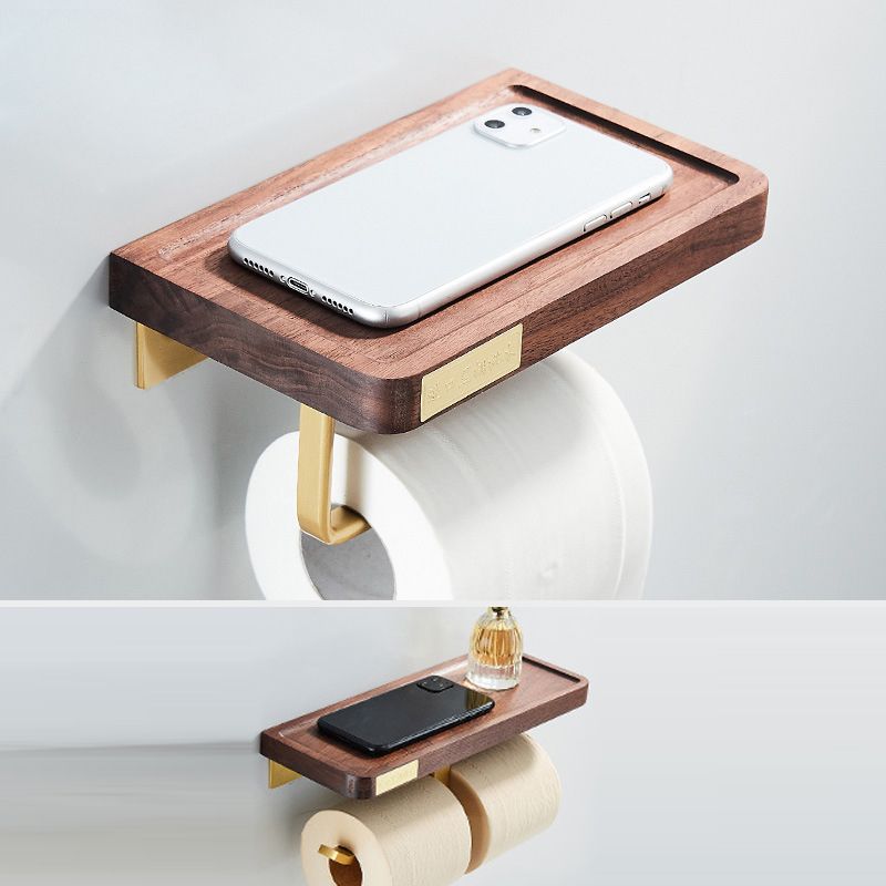BowLift | Wood and Aluminum Bath Hardware Set Golden Bathroom Accessory Set