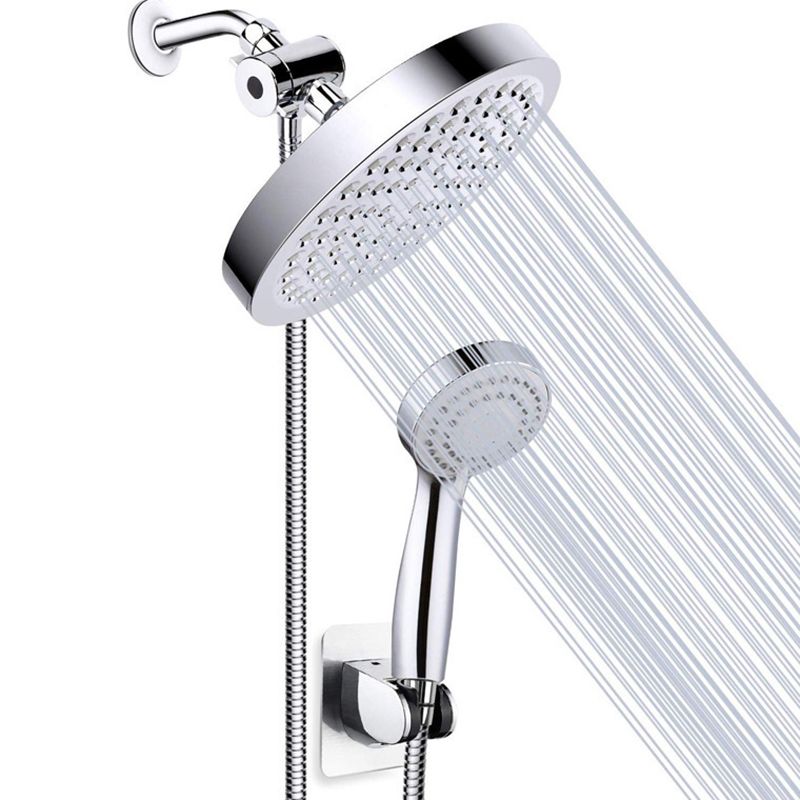 BowLift | Contemporary Shower Combination Double Shower Head Chrome Wall Mount Round Shower Head