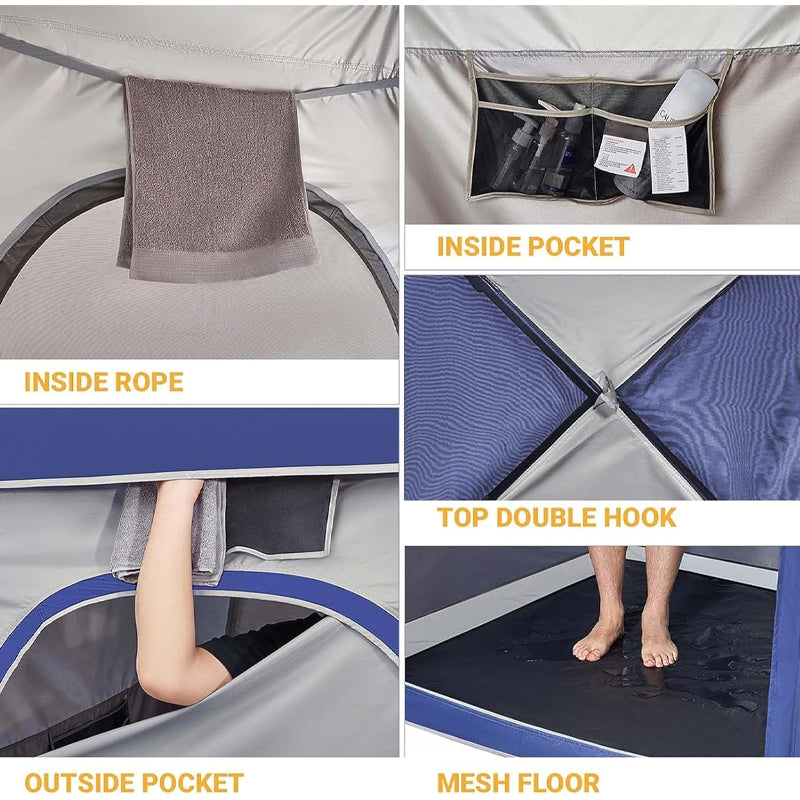 BowLift | 1 Room Camping Shower Tent 66" x 66" x 85" Privacy Tent for Dressing Changing Toilet Bathroom