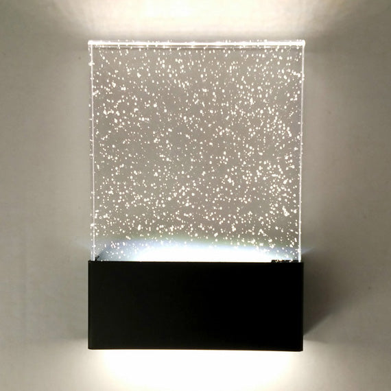 BowLift | Bubble Crystal Rectangular LED Wall Light Modern 1 Light Black/White Wall Light for Living Room Hotel