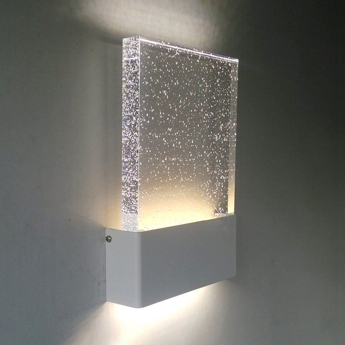 BowLift | Bubble Crystal Rectangular LED Wall Light Modern 1 Light Black/White Wall Light for Living Room Hotel