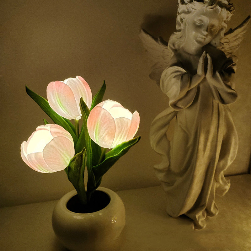 BowLift | LED Tulip Nightstand Lamp Flower Table Lamp