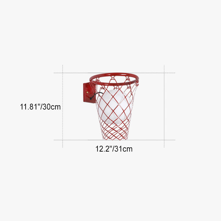BowLift | Slamora Children's Wall Light | Basketball Hoop Design | Glass & Metal | Art Deco Style | Bedroom Light