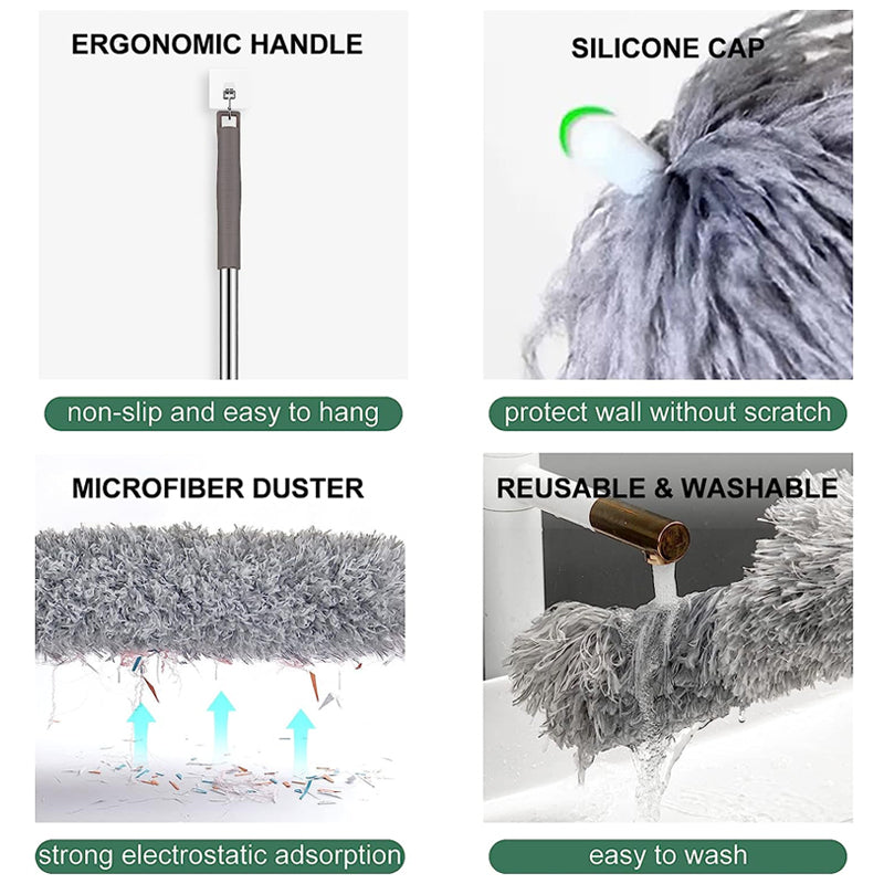 BowLift | Extendable washable curved microfiber duster