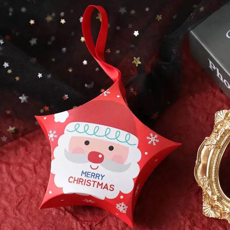 BowLift | Christmas Gift Boxes Santa Claus Candy Box Star Shape Merry Christmas Boxes Bags for Home New Year Xmas Decor Kids Gifts