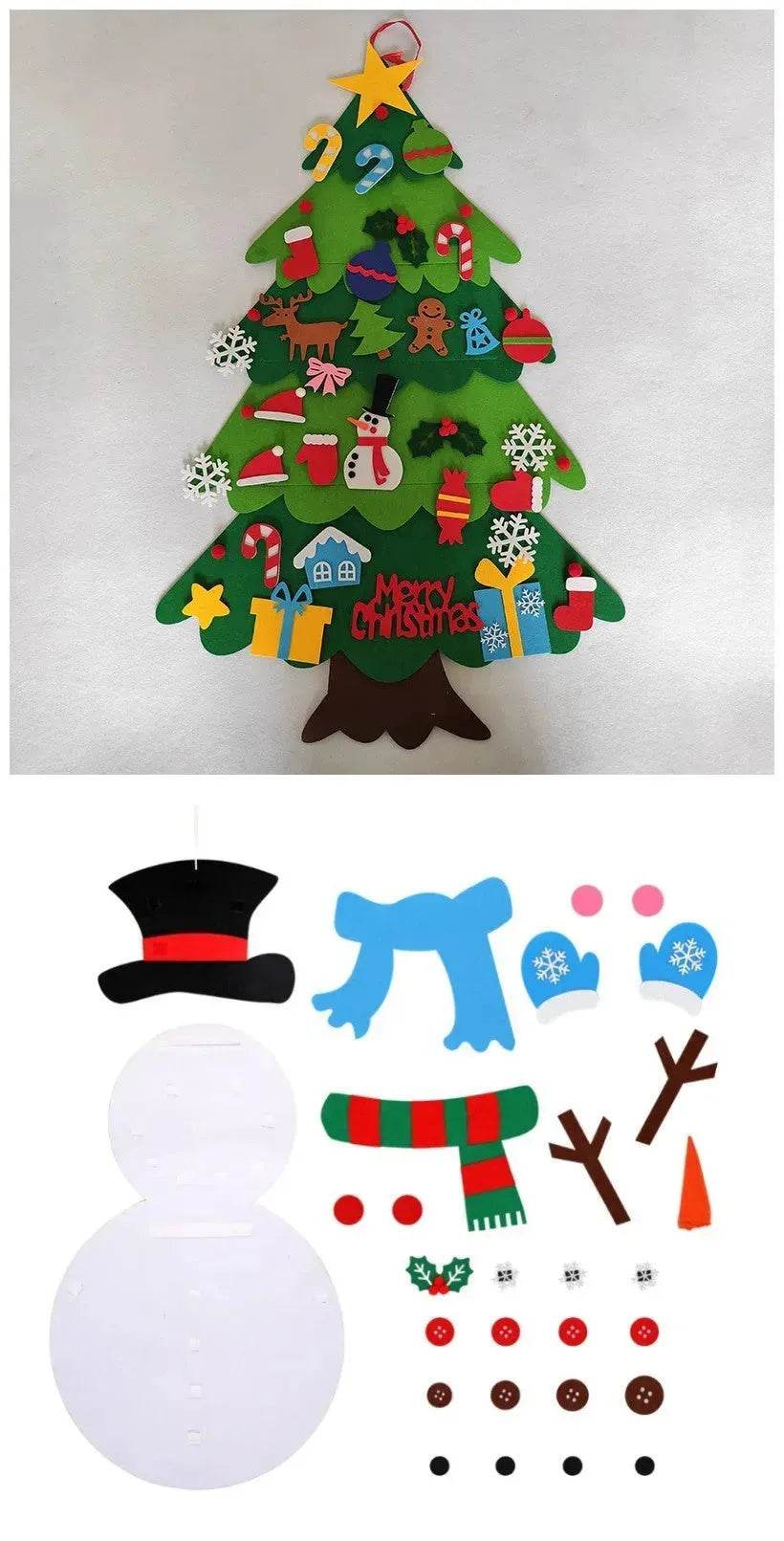 BowLift | DIY Felt Christmas Tree New Year Toddler Kids Handmade Gift Toys Door Wall Hanging Ornaments Holiday Party Home Decor Set