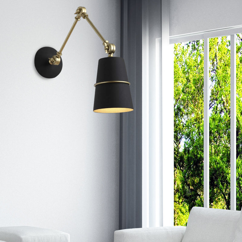 BowLift | 1 Light Wall Recessed Light Modern Style Angled Metal Wall Lighting with Swivel Arm in Black/White for Hallway