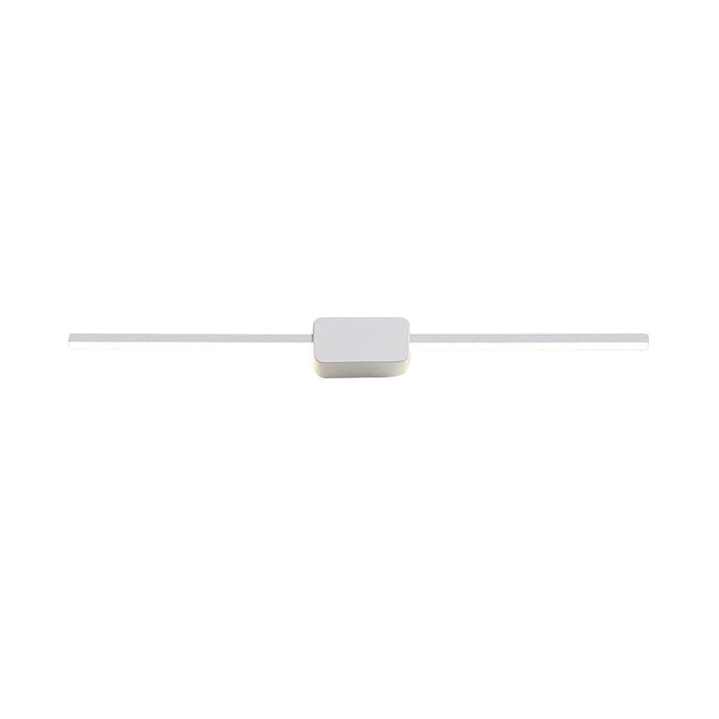 BowLift | White Rectangular Wall Sconce Light Simple Iron 16/23.5/31.5 Inch Long LED Cosmetic Lamp in Warm/White Light