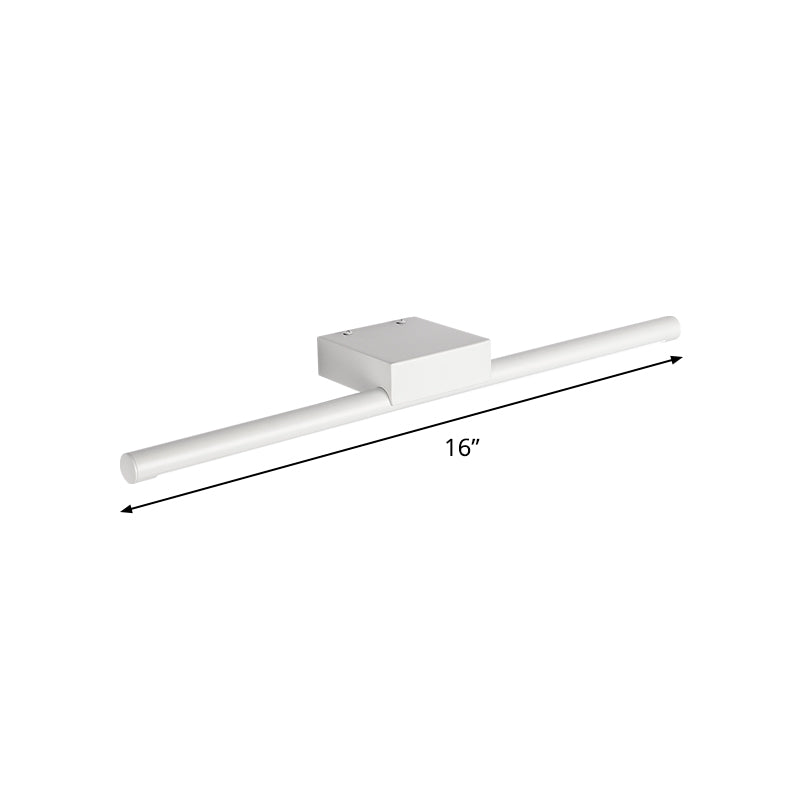 BowLift | Pole Vanity Lighting Simplicity Metal White LED Wall Mounted Light in Warm/ White Light, 16"/19.5"/23.5" Length