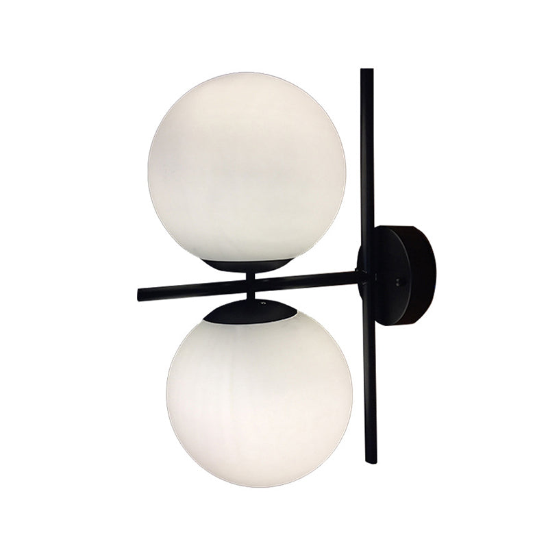 BowLift | Black spherical wall lighting modern opal glass 1 light living room wall lamp light