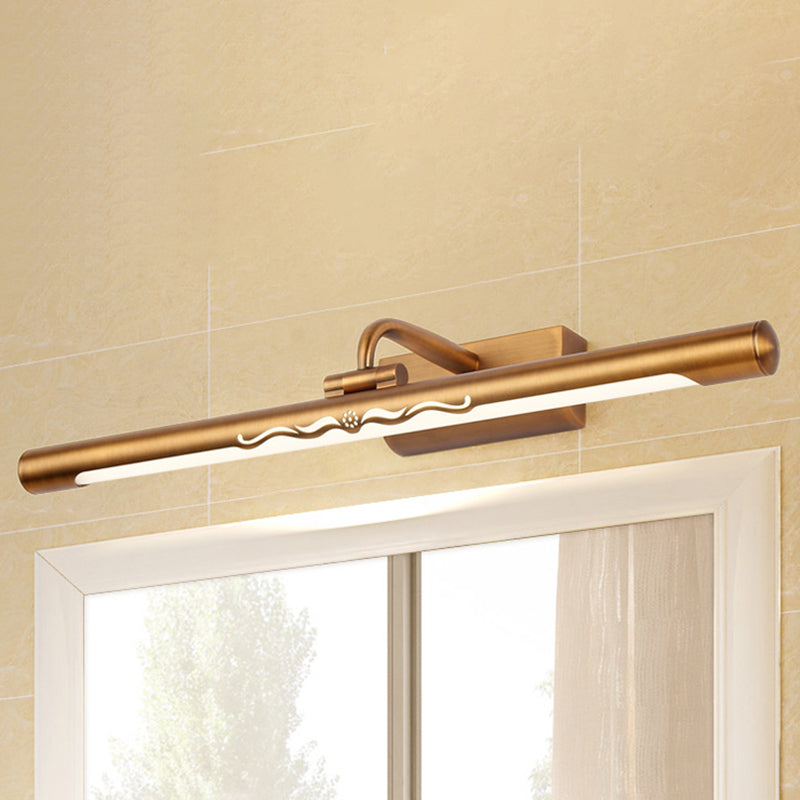 BowLift | Vintage Linear Wall-Mounted Lighting with Straight Arm Metal 18"/22.5" Wide LED Bedroom Vanity Lighting in Bronze