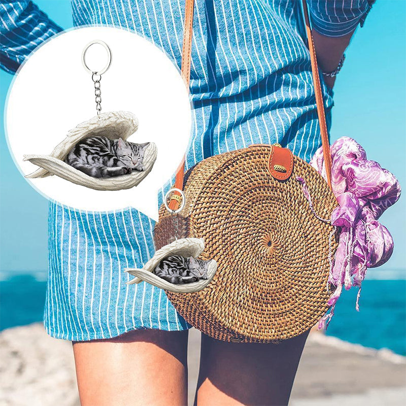 BowLift | Acrylic Cat Angel Keychain