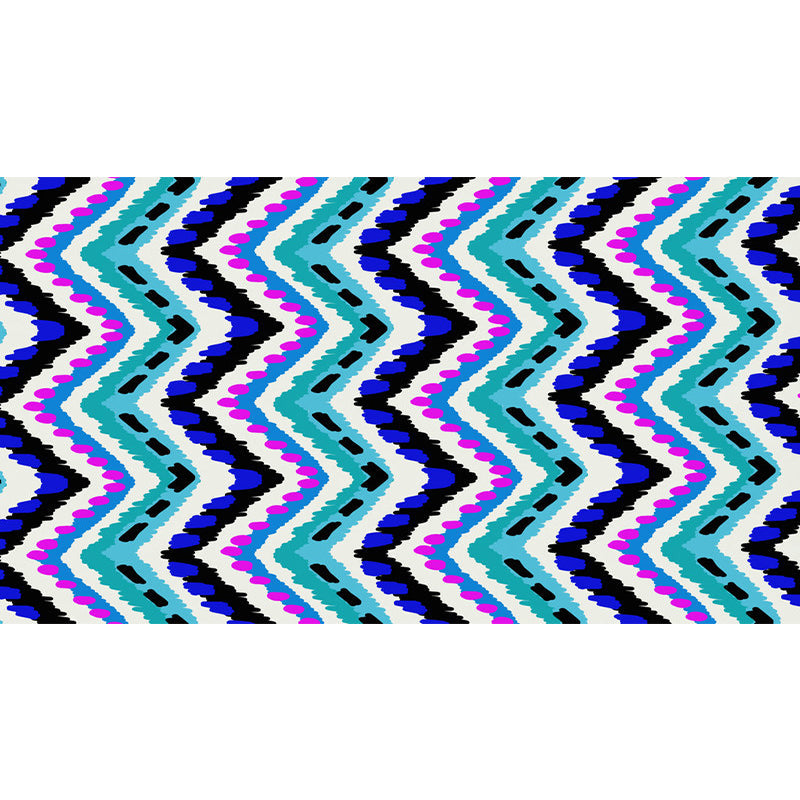 BowLift | Zigzag Chevron Stripe Area Rug in Blue and Purple Polyester Pet-Friendly Stain-Resistant Flooring