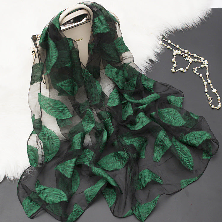 BowLift | Silk scarf with cut flowers hollow motif