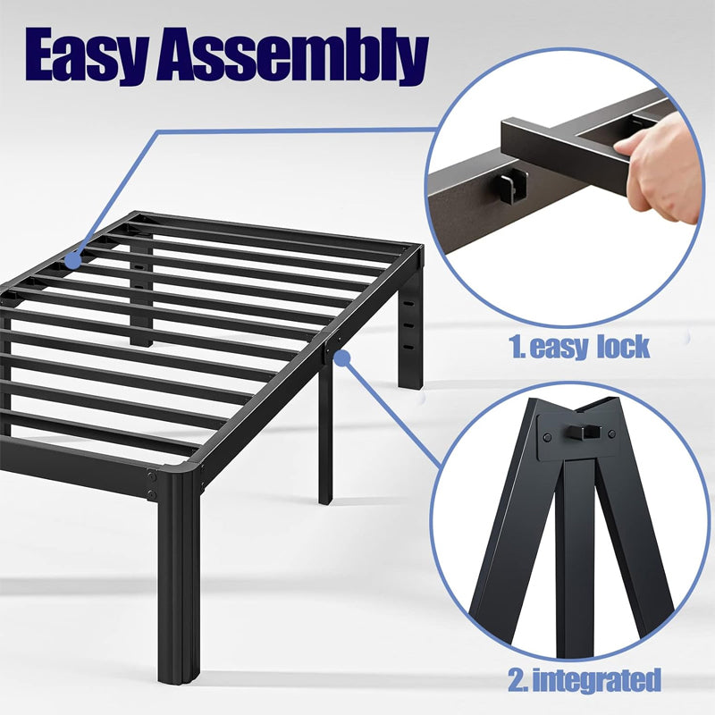 BowLift | 14 Inch Twin Bed Frame 3000 lbs Loading Capacity Metal Platform Bed Frame No Box Spring Needed