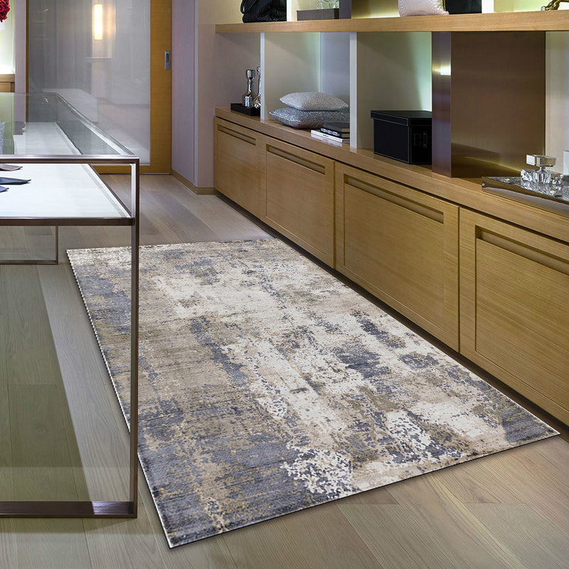 BowLift | Green and Pink Modern Rug Polyester Abstract Rug Washable Non-Slip Back Floor Carpet for Living Room