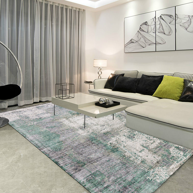 BowLift | Green and Pink Modern Rug Polyester Abstract Rug Washable Non-Slip Back Floor Carpet for Living Room