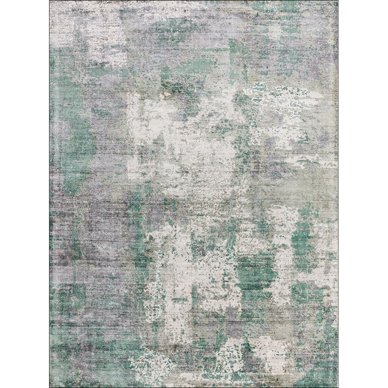 BowLift | Green and Pink Modern Rug Polyester Abstract Rug Washable Non-Slip Back Floor Carpet for Living Room