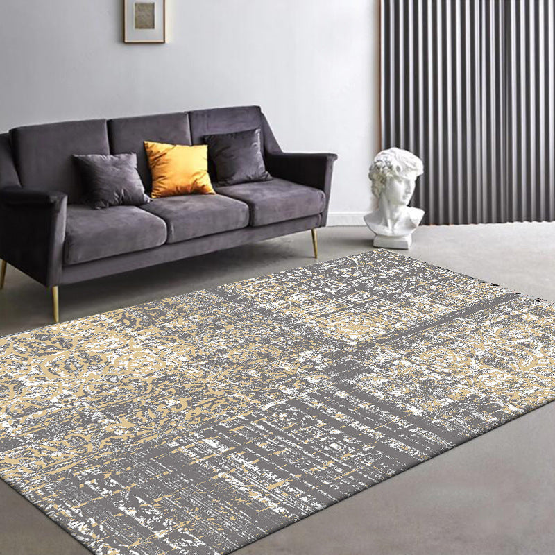 BowLift | Funky Abstract Carpet Gray Industrial Carpet Polyester Washable Non-Slip Underlay Carpet for Living Room