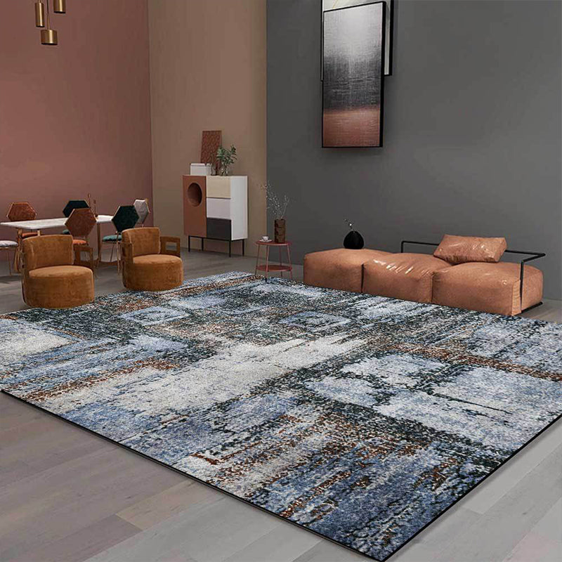 BowLift | Whitewash Abstract Rug Grey Industrial Rug Polyester Washable Non-Slip Underlay Rug for Living Room
