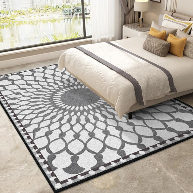BowLift | Gripe Bedroom Carpet Moroccan Geometric Mesh Pattern Area Rug Polyester Non-Slip Back Carpet