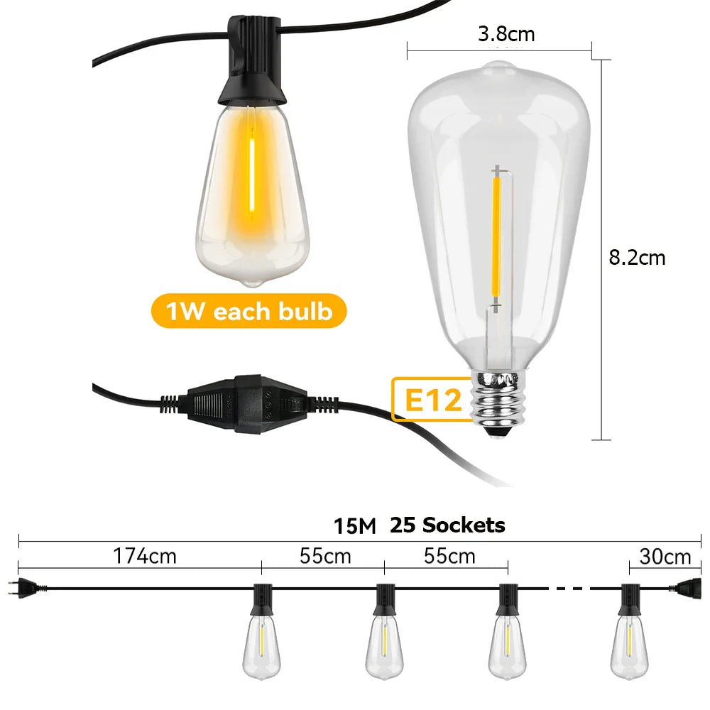 BowLift | Weatherproof LED String Lights