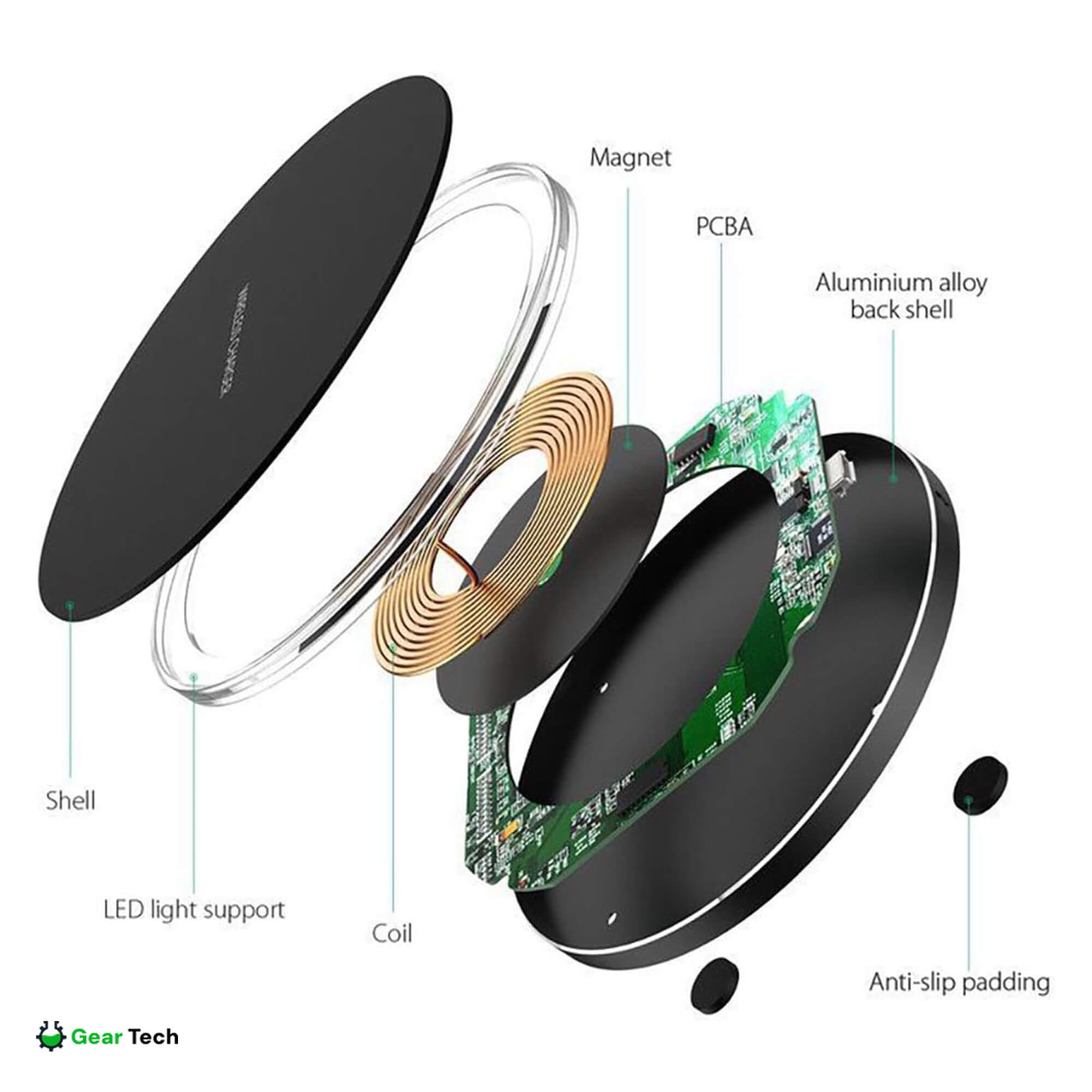 BowLift | 15W Wireless Charging Pad for iPhone & Android – Fast Wireless Charger Base with Sleek Design for Home & Office | Apple & Samsung Compatible