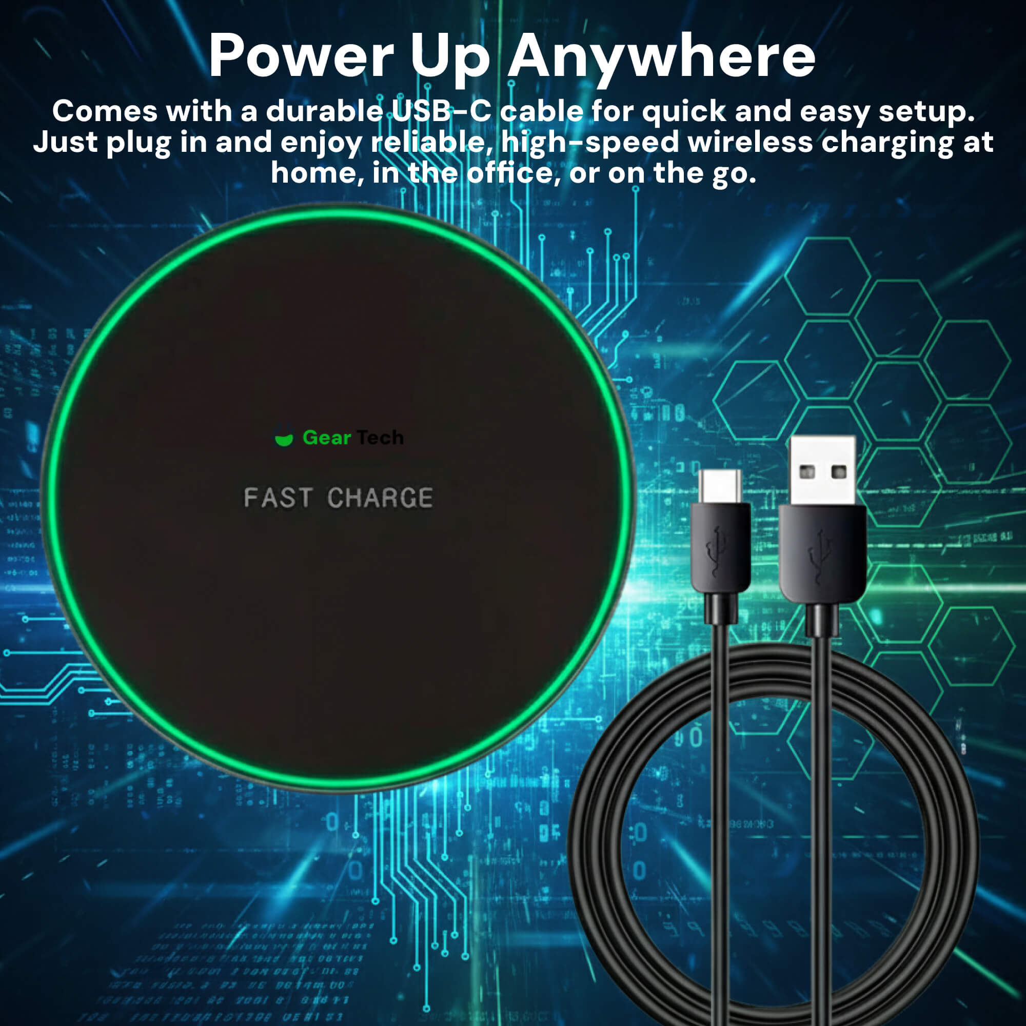 BowLift | 15W Wireless Charging Pad for iPhone & Android – Fast Wireless Charger Base with Sleek Design for Home & Office | Apple & Samsung Compatible