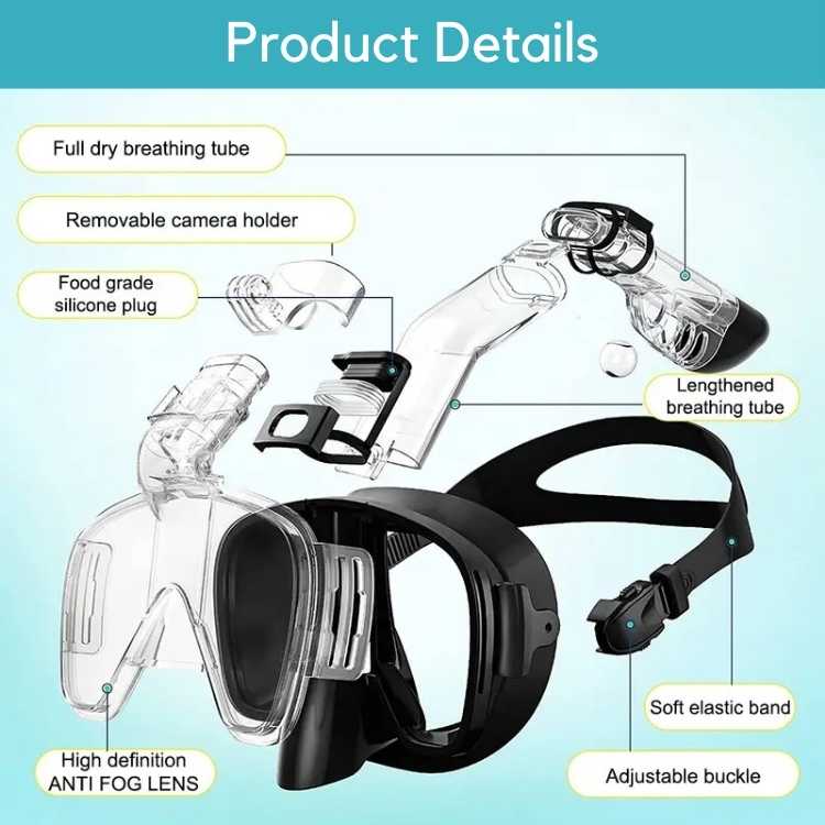 BowLift | Foldable Snorkel Mask with Anti-Fog Lens and Adjustable Strap for Easy Underwater Exploration